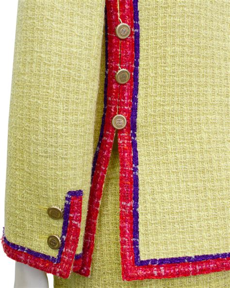 Yellow, Red and Purple Tweed Skirt Suit – Vintage 